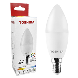 88-447 LED LAMP TOSHIBA CANDLE N_STD C37 E14 4.7W 3000K χονδρική, Houseware Items χονδρική