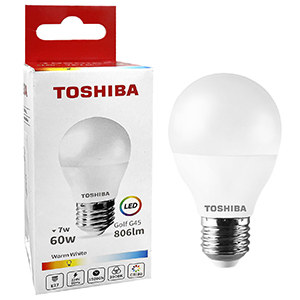 88-452 ΛΑΜΠΑ LED TOSHIBA  ΓΙΑ ΝΤΟΥΙ E27 ΘΕΡΜΟ ΛΕΥΚΟ 230V N_STD G45 E27 7W 3000K ΓΩΝΙΑ ΔΕΣΜΗΣ 180 ΜΟΙΡΕΣ  χονδρική, Είδη Σπιτιού χονδρική