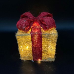 93-1678 DECORATIVE GIFT BOX WITH YELLOW LIGHT χονδρική, Christmas Items χονδρική