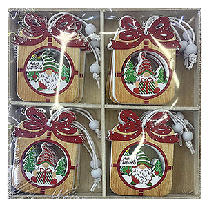 93-3140 ORNAMENTS WOODEN GIFTS 12 PCS ON DISPLAY χονδρική, Christmas Items χονδρική