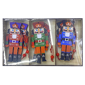 93-3142 ORNAMENTS WOODEN NUTCRACKER 6 PCS ON DISPLAY χονδρική, Christmas Items χονδρική