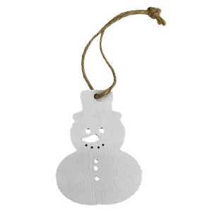 93-3154 ORNAMENT WOODEN WHITE SNOWMAN χονδρική, Christmas Items χονδρική