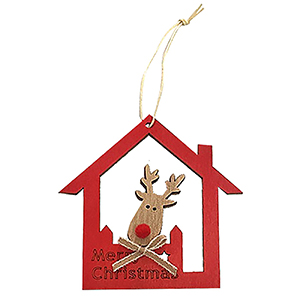 93-3255 REINDEER IN A HOUSE PENDANT ORNAMENT χονδρική, Christmas Items χονδρική