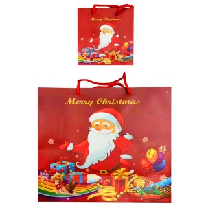 93-3260 SANTA XMAS GIFT BAG 15.5x14.5x7cm χονδρική, Christmas Items χονδρική